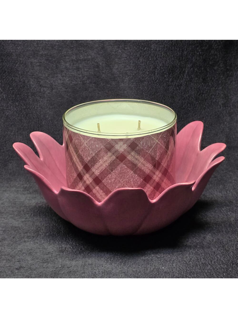 PartyLite Pink Asian Persuasion Lotus Flower Decorative Multi Use Bowl Floral